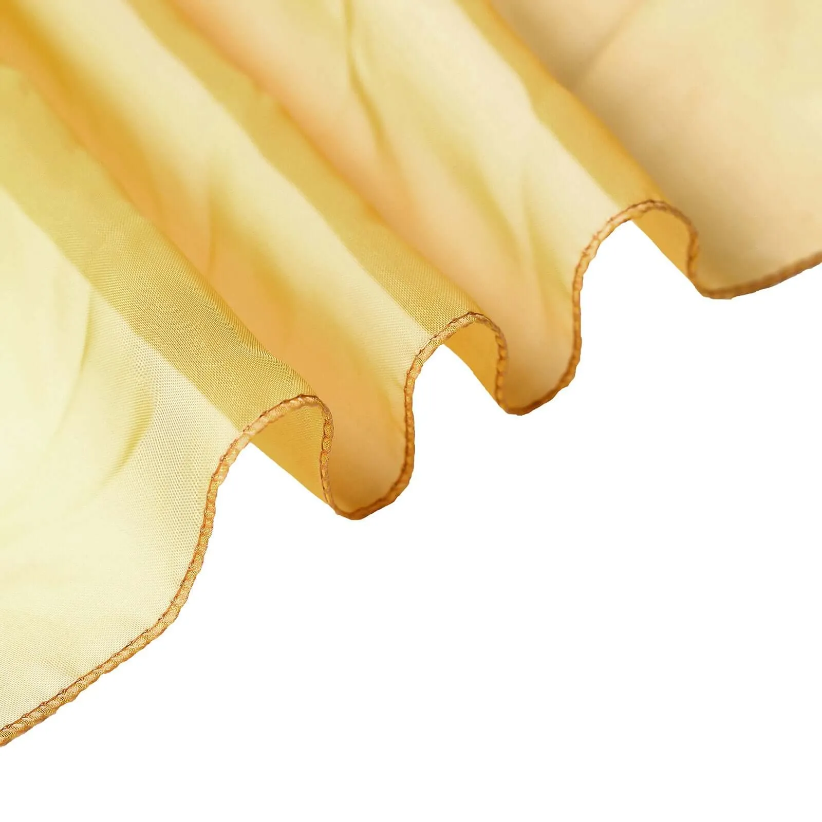 1 Set Mustard Yellow Chiffon Hoods With Ruffles Willow Chair Sashes