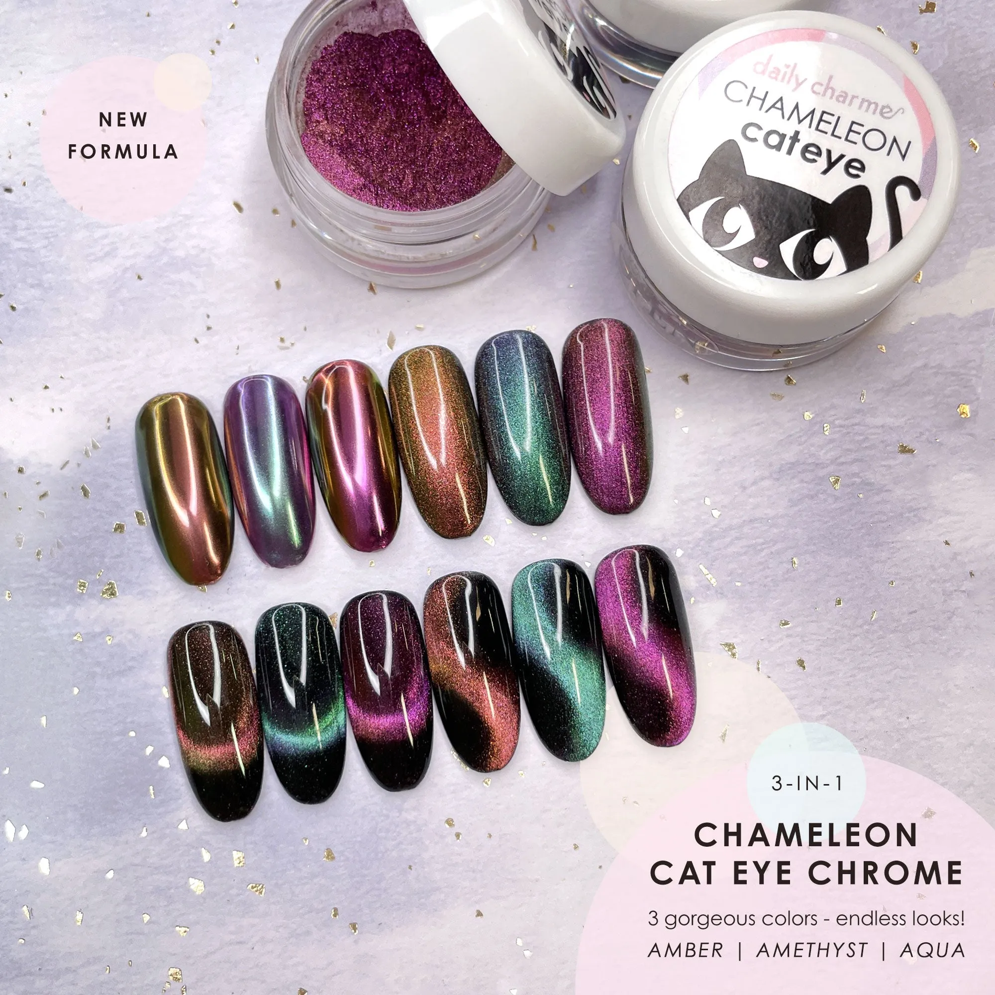 3-in-1 Chameleon Cat Eye Chrome Powder / Amber