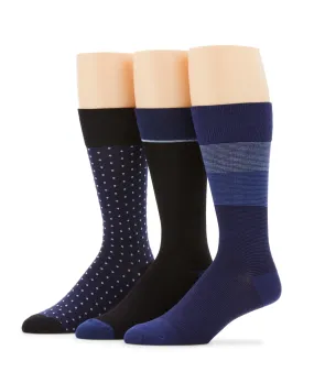 3 Pack Superior Soft Luxury Stripe Color Block Socks