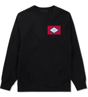 Arkansas State Flag AR Chest Mens Crewneck Sweatshirt Arkansas State Flag AR Chest Mens Crewneck Sweatshirt