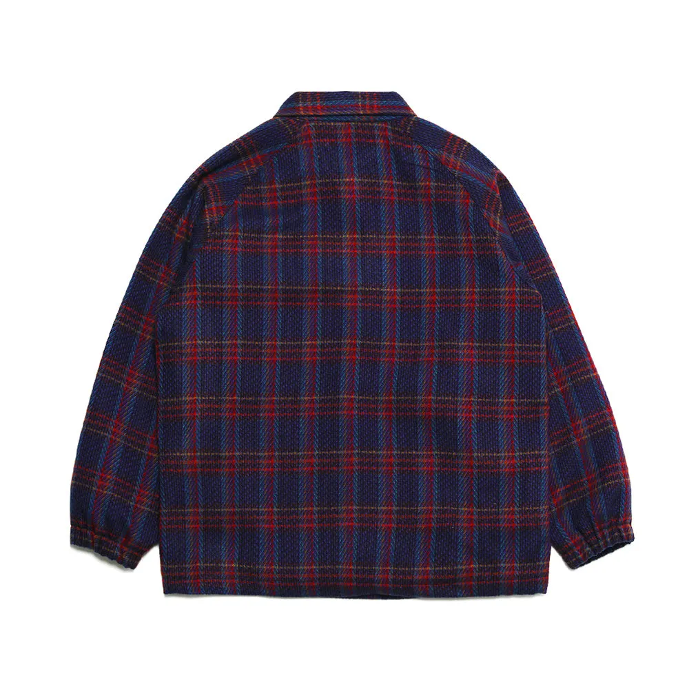 BETTER THAN CHECK ANORAK SHIRT NAVY / PURPLE CHECK