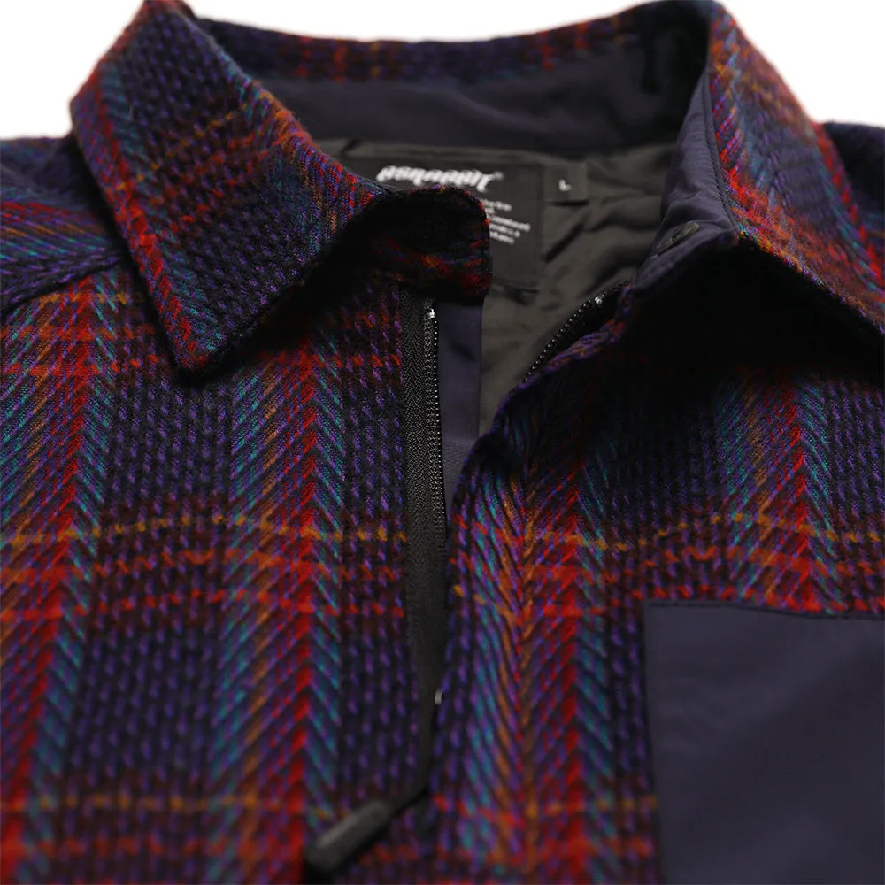 BETTER THAN CHECK ANORAK SHIRT NAVY / PURPLE CHECK