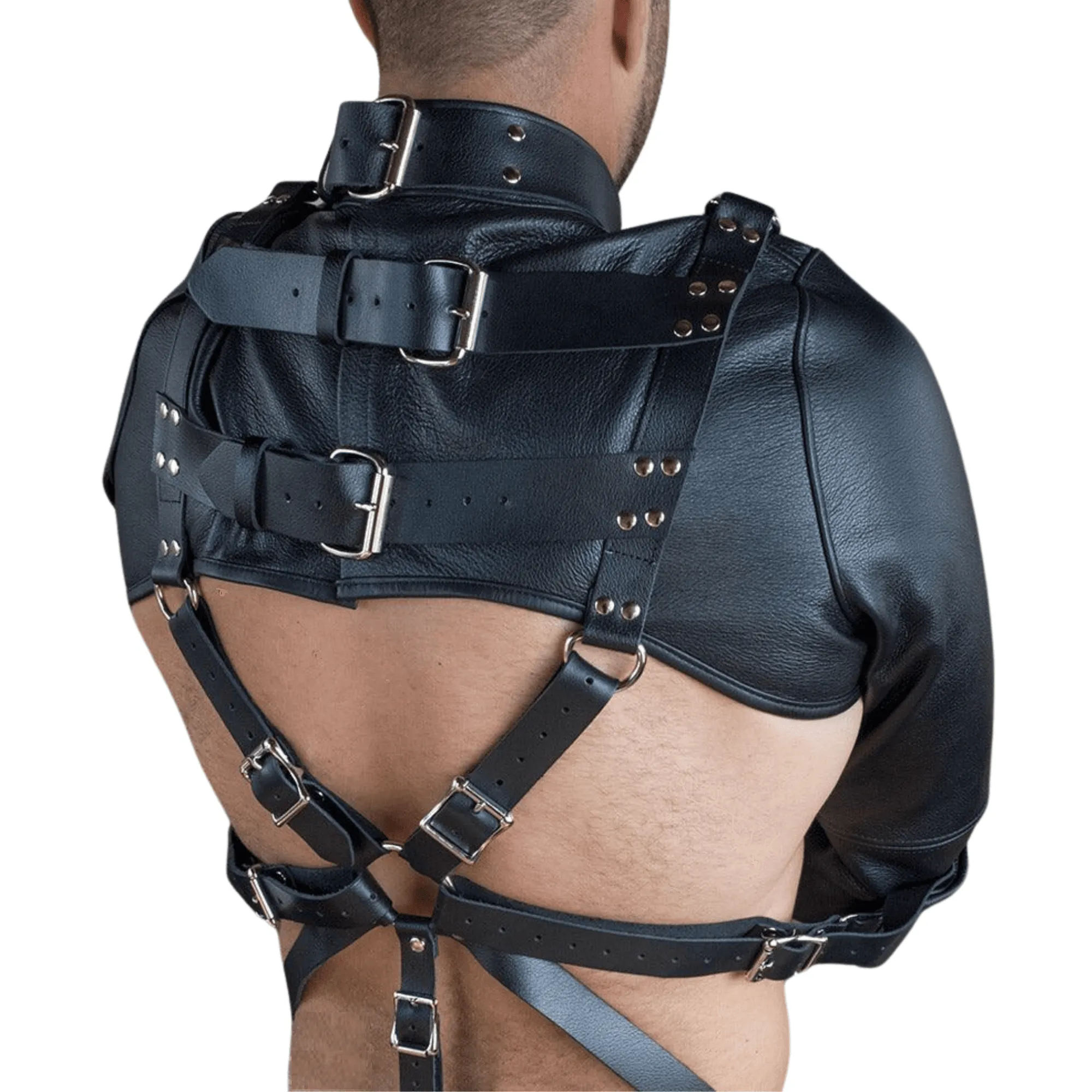 Black Leather Straitjacket Bondage Straight Jacket