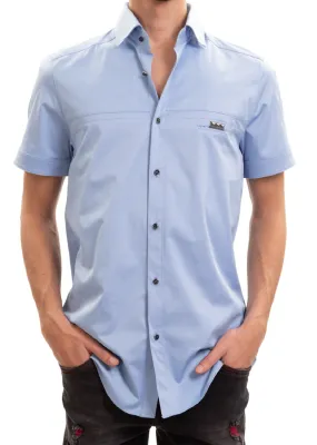 Blue Spike Metal Houndstooth Shirt Blue Spike Metal Houndstooth Shirt