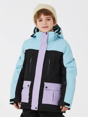 Boys Girls Outdoor Ski Snow Jacket Hooded Anorak Ski Coat