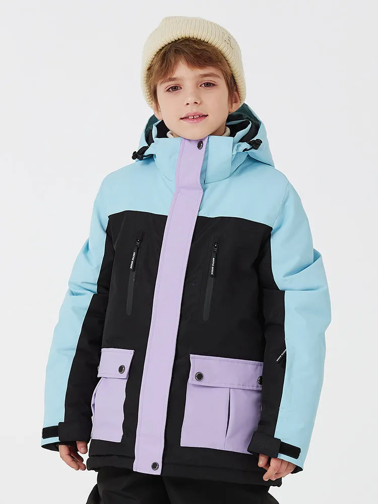 Boys Girls Outdoor Ski Snow Jacket Hooded Anorak Ski Coat