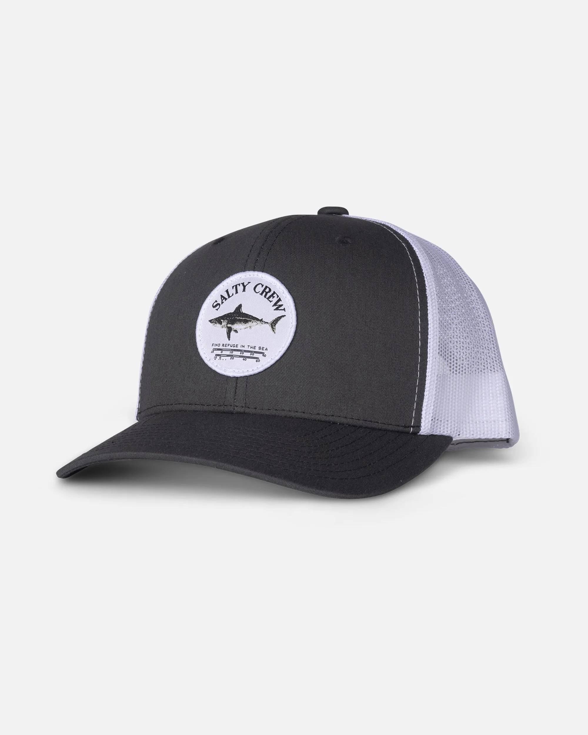 Bruce Retro Trucker Hat - Charcoal White