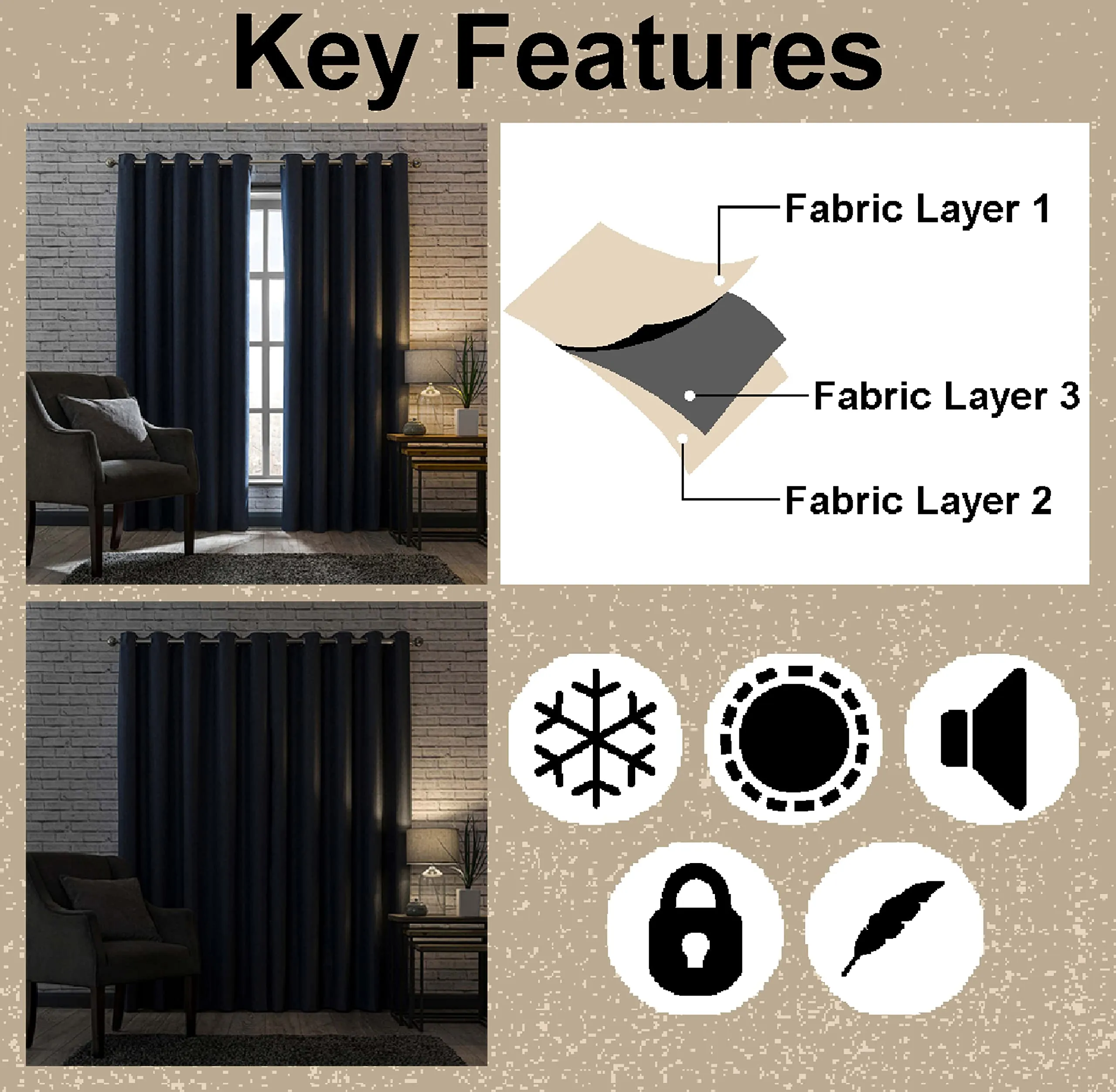 Casableu Dawn 2 Piece Polyester Eyelets (Steel) Blackout Curtains with Tie Back, Bedroom Living Room (Lime, 7 Ft x 4.2 Ft)