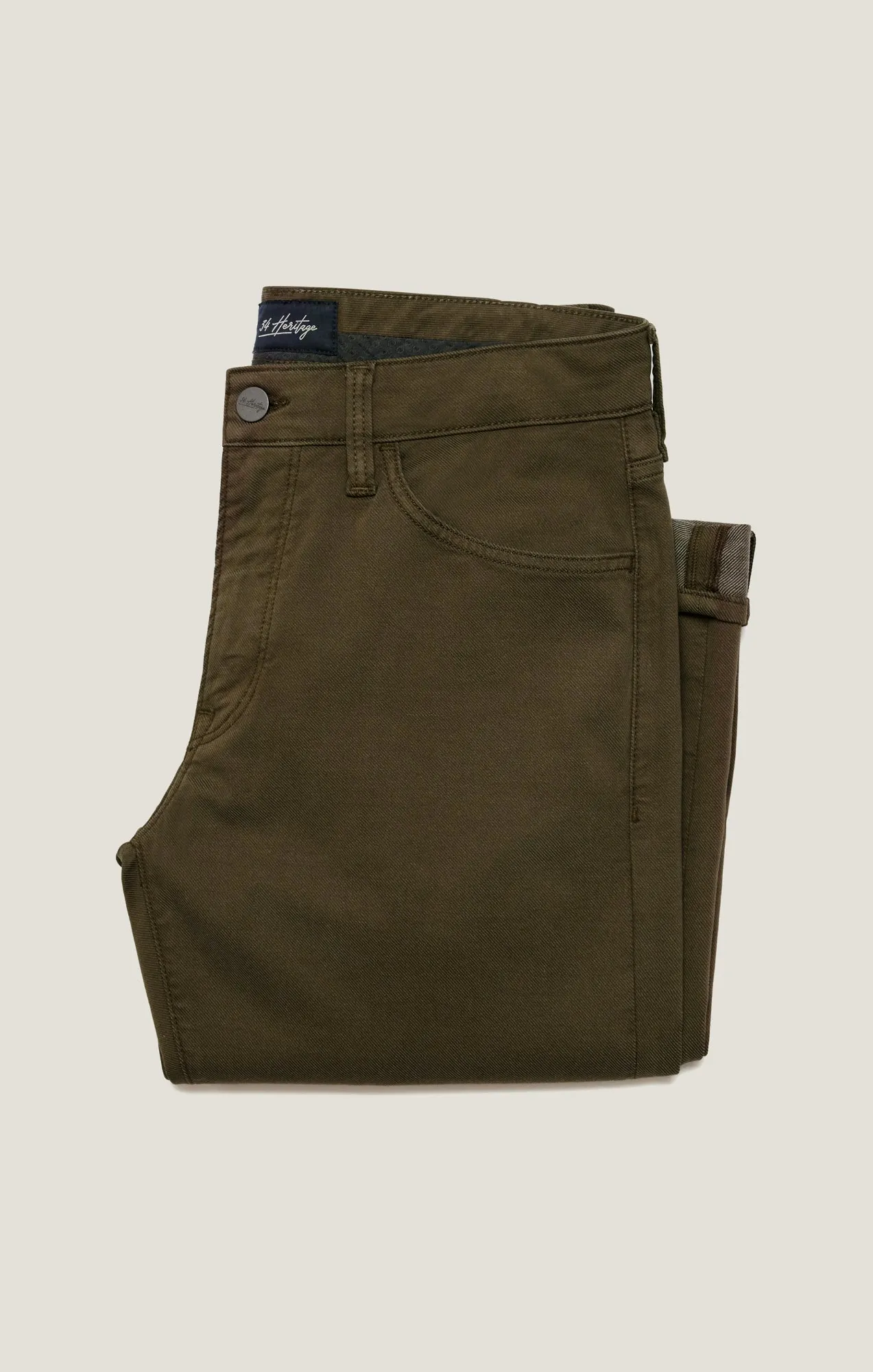 Charisma Relaxed Straight Pants in Dusky Green Coolmax