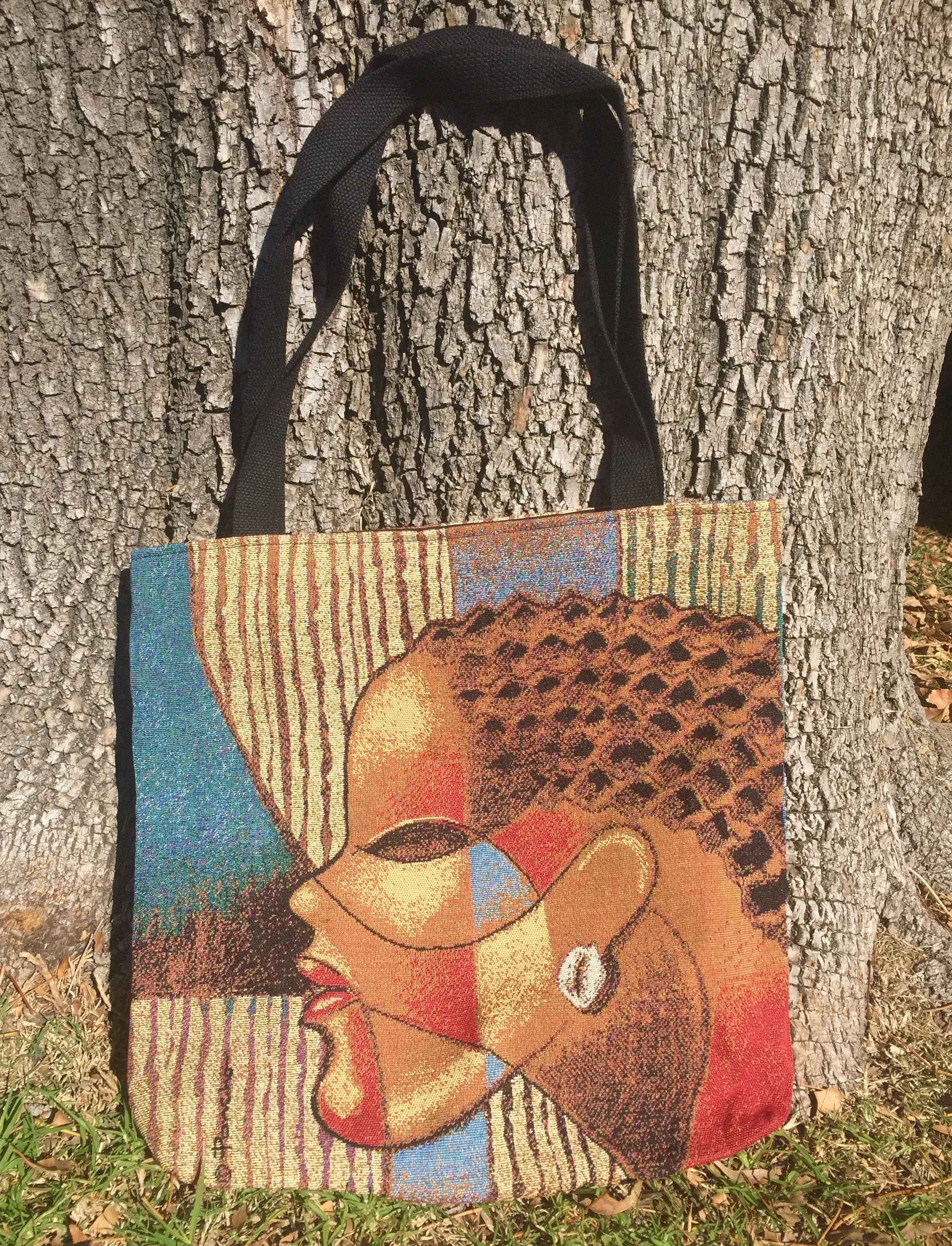 Composite of a Woman Woven Tote Bag