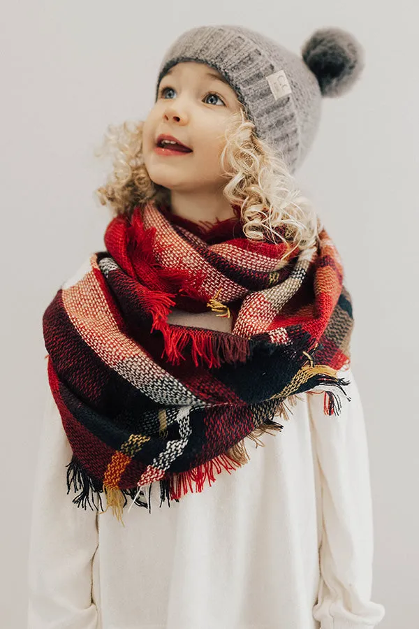 Cozy Love Children's Infinity Scarf In Crimson