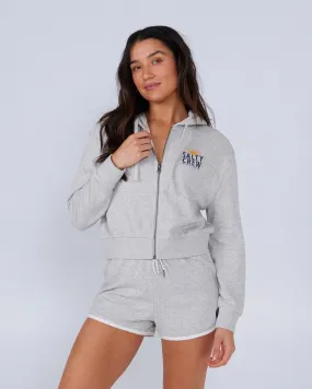 Cruisin Crop Zip Hoody - Athletic Heather
