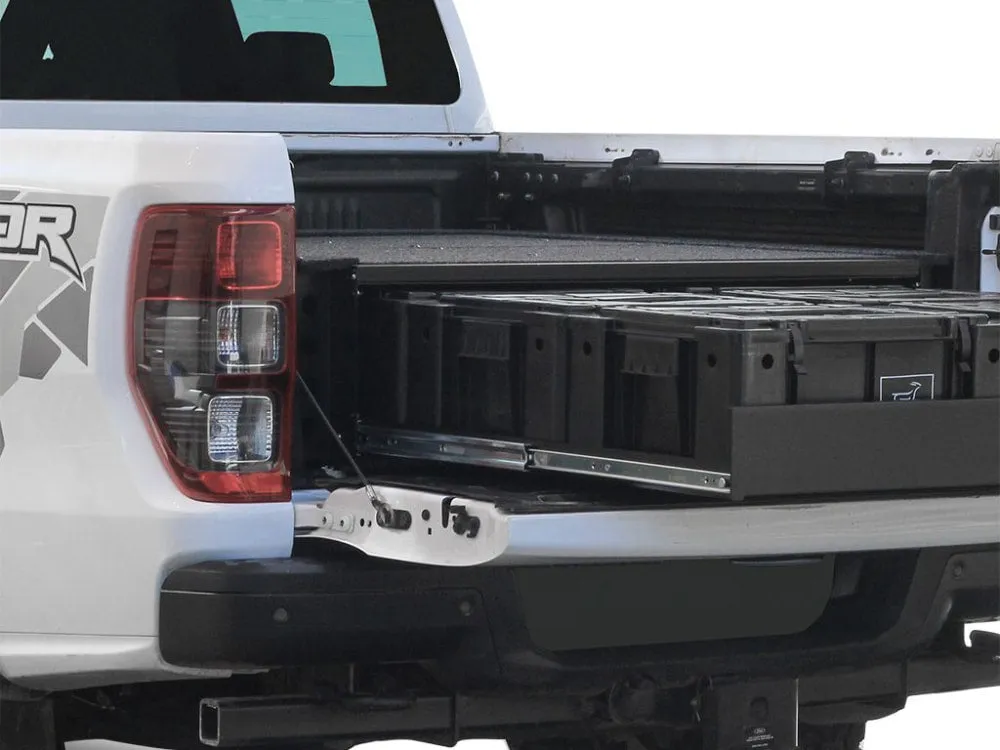 Front Runner Wolf Pack Drawer Kit for Ford Ranger Wildtrak / Raptor with Drop In Bed Liner | 2014 - Current