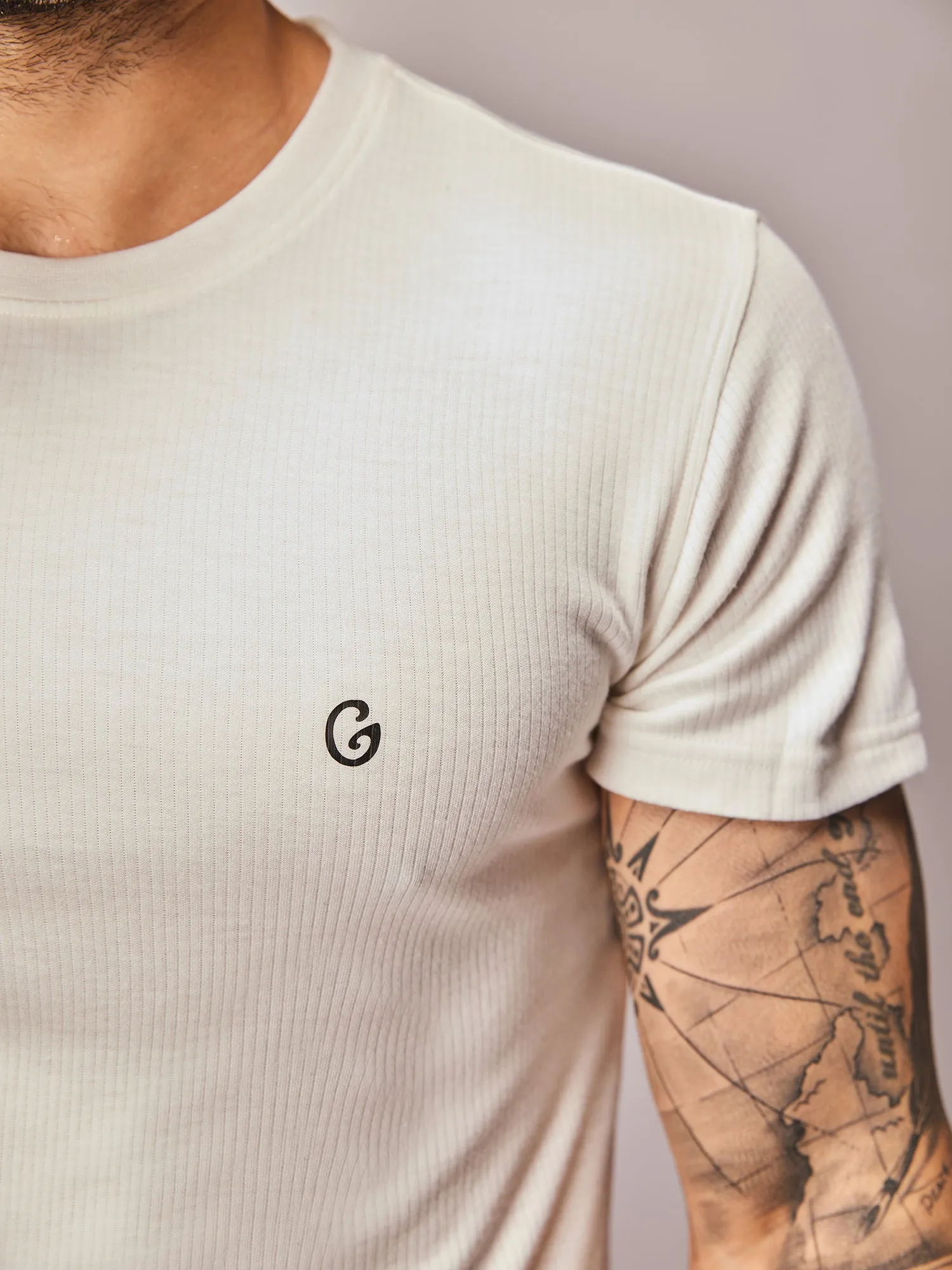 Gloot Men's High-End Acrylic Viscose Thermal Top Ivory White