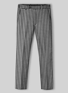 Italian Cotton Silk Bold Houndstooth Pants
