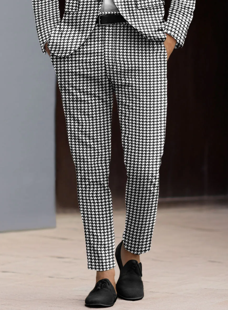 Italian Cotton Silk Bold Houndstooth Pants