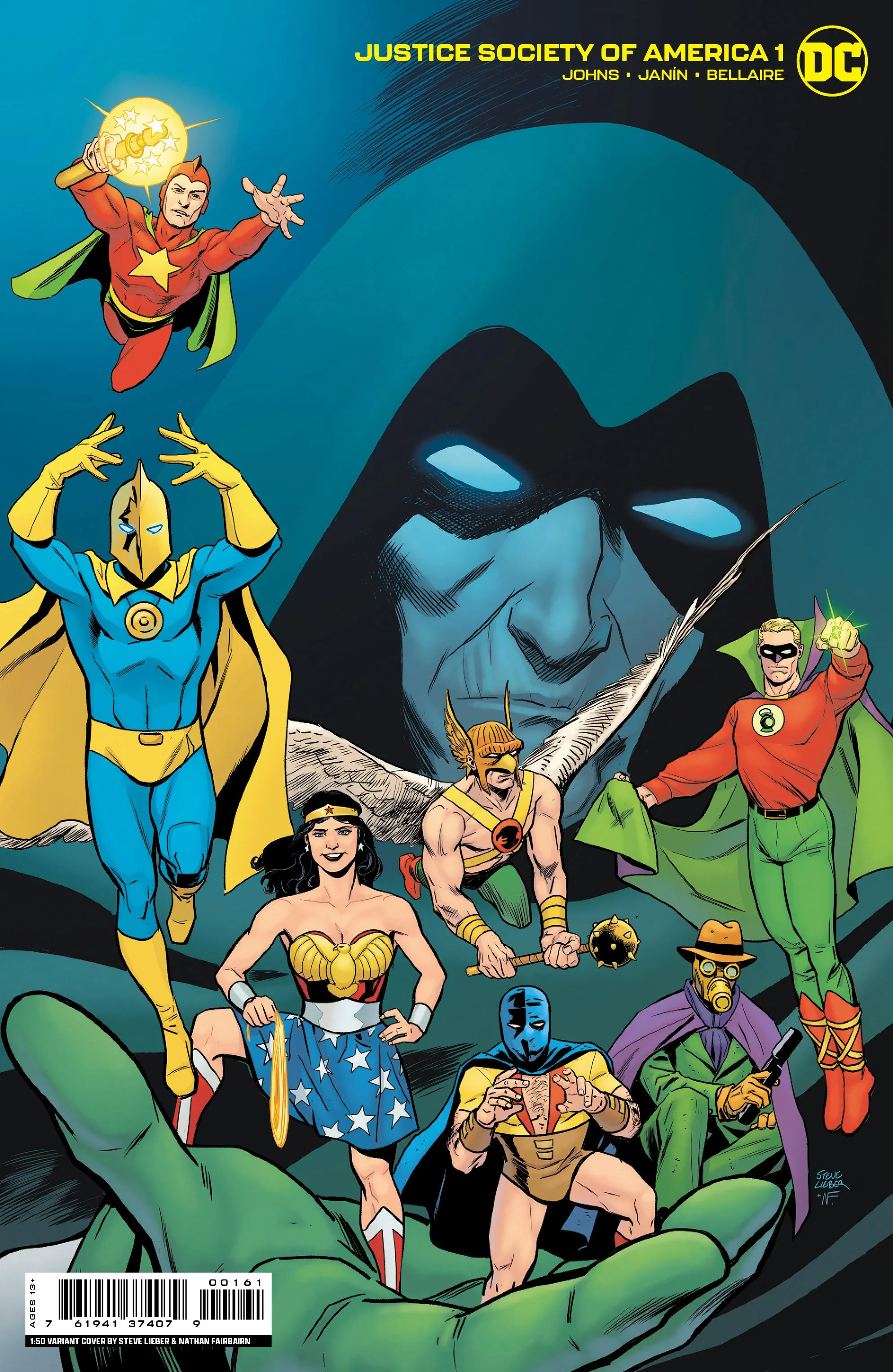 JUSTICE SOCIETY OF AMERICA #1 CVR E INC 1:50 STEVE LIEBER FOIL CARD STOCK VAR