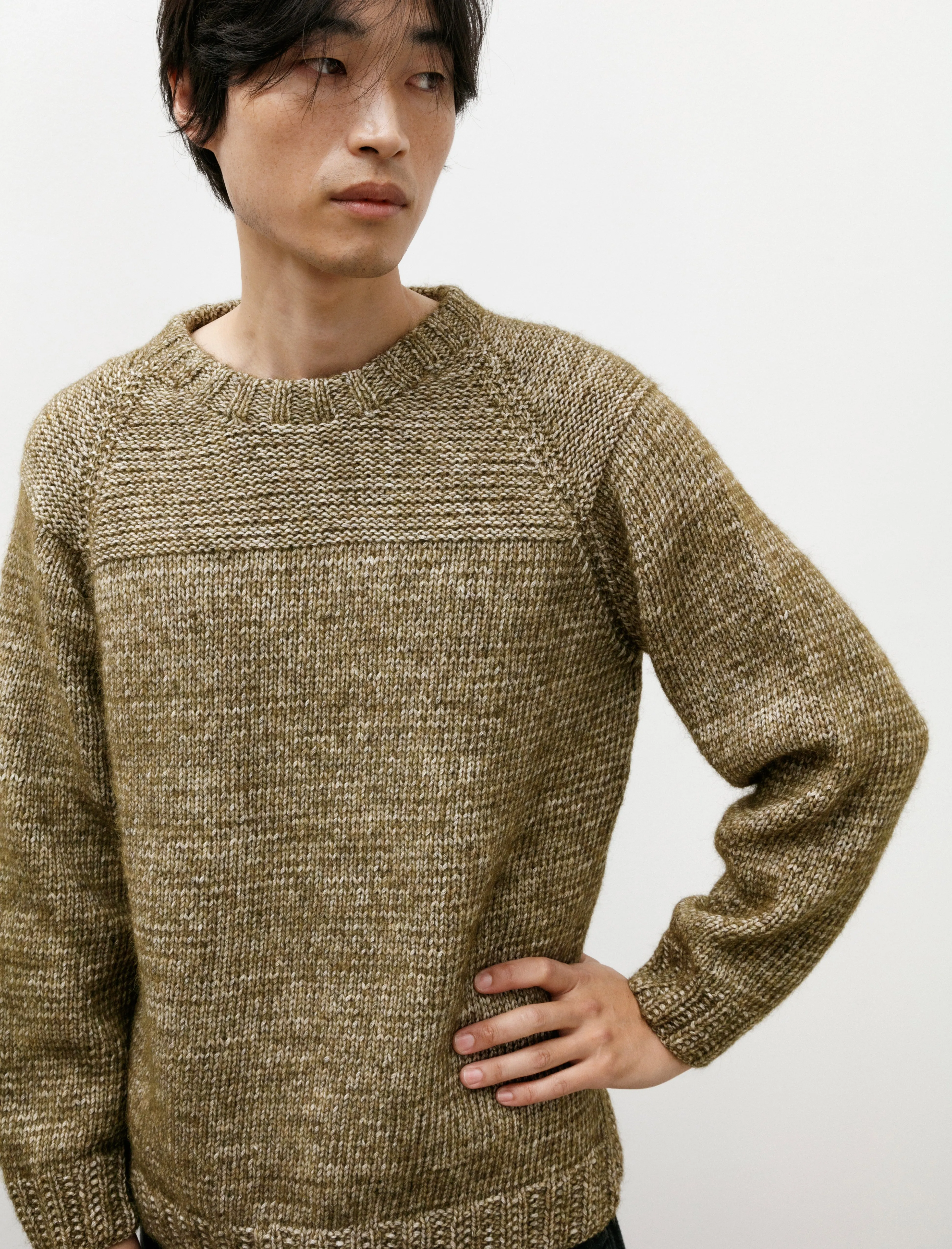 Mix Stitch Jumper Khaki