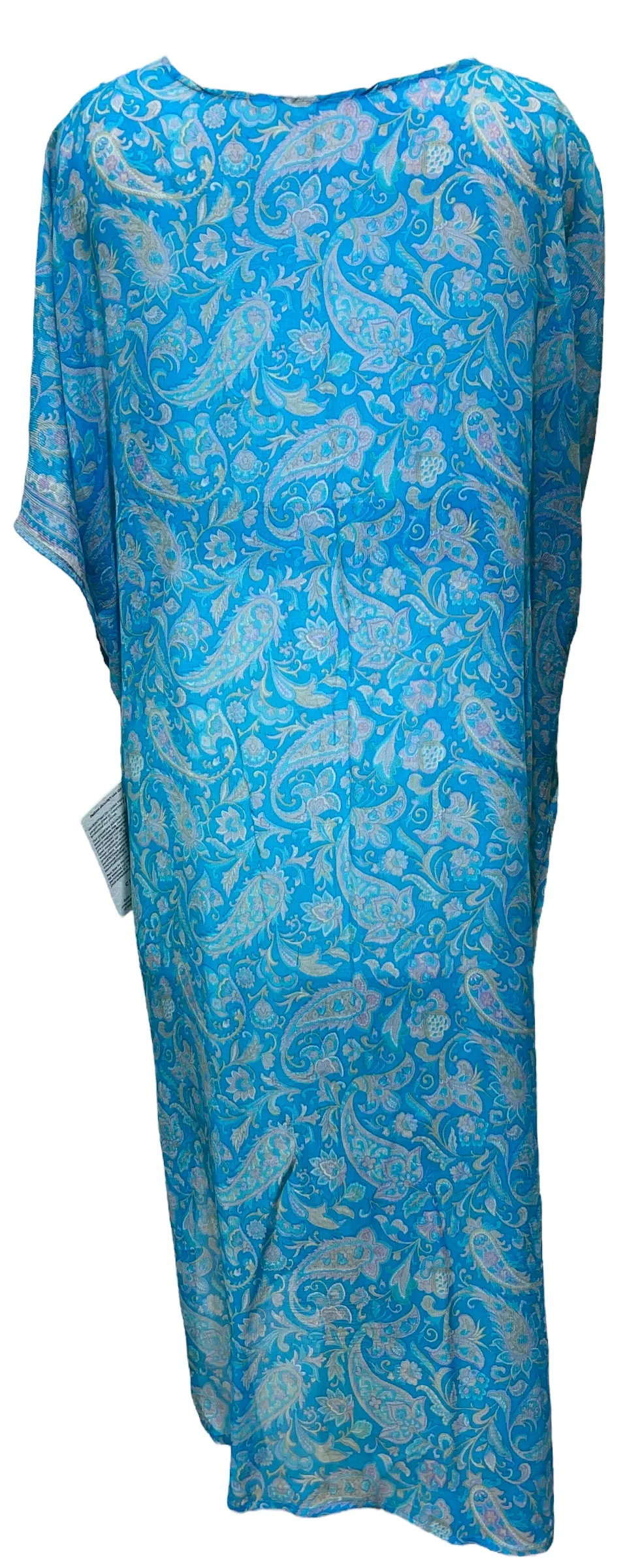 PCH4597 Sheer Pure Chiffon Silk  Avatar Long Pure Silk Kimono Sleeved Duster with Belt