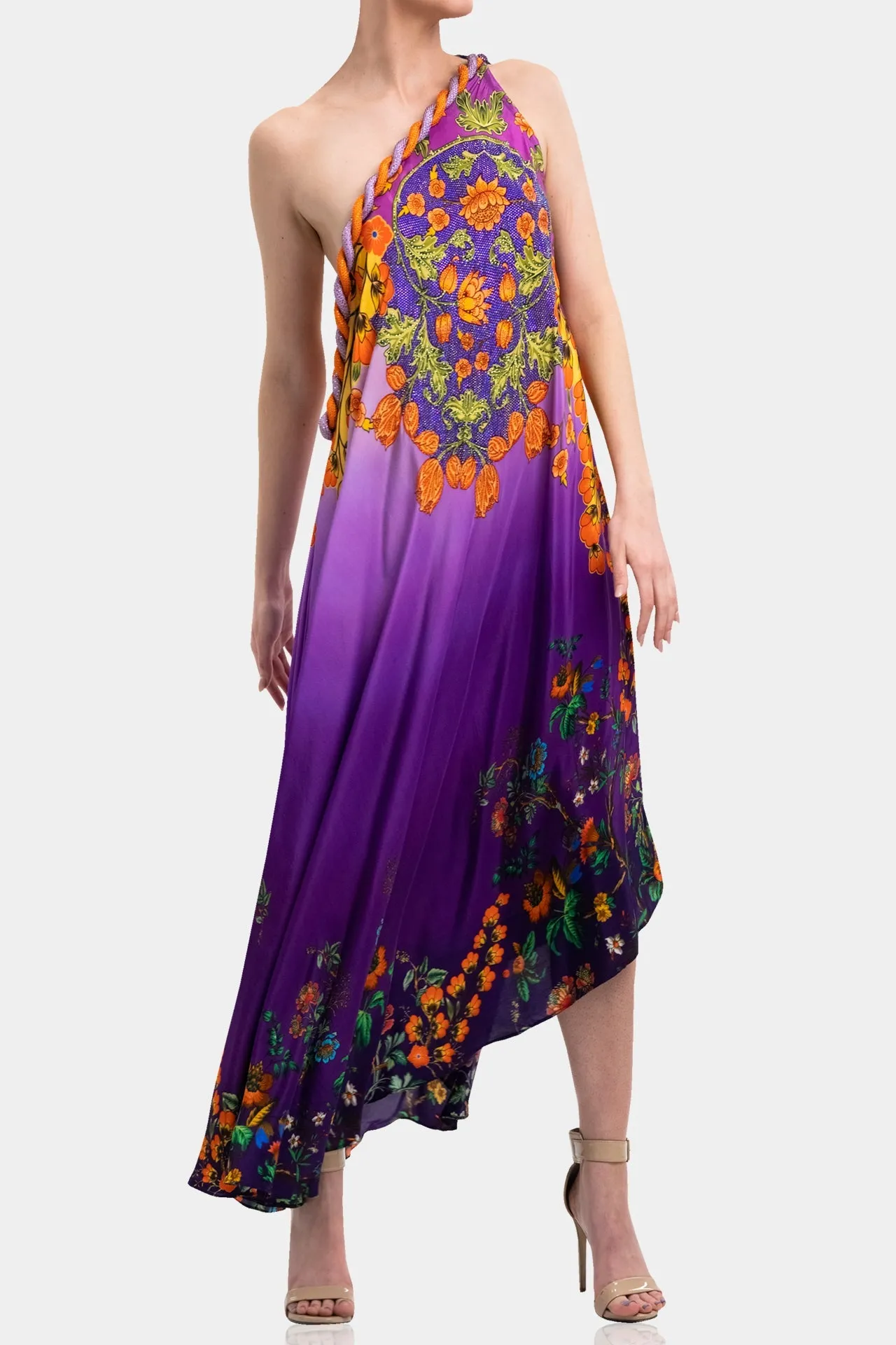 Purple Backless Long Dress