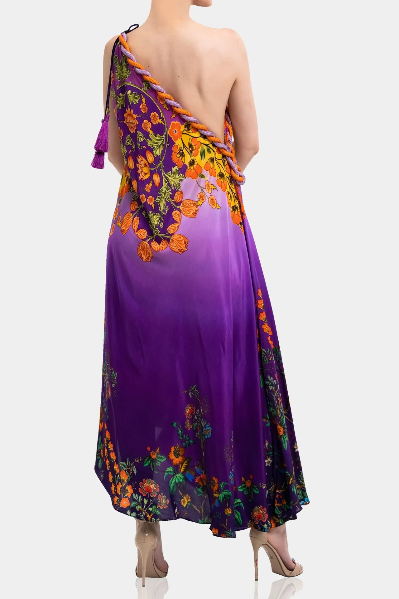 Purple Backless Long Dress