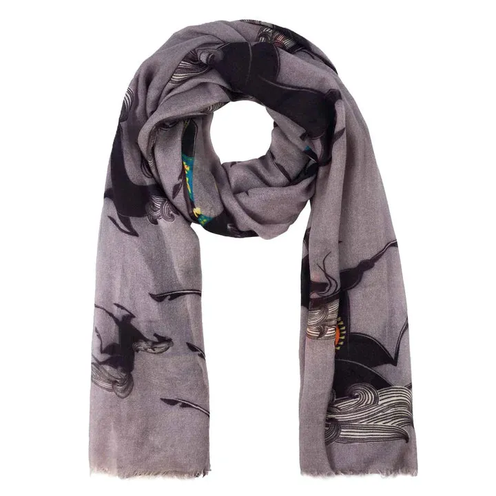 "Galopp" Handprinted scarf - taupe