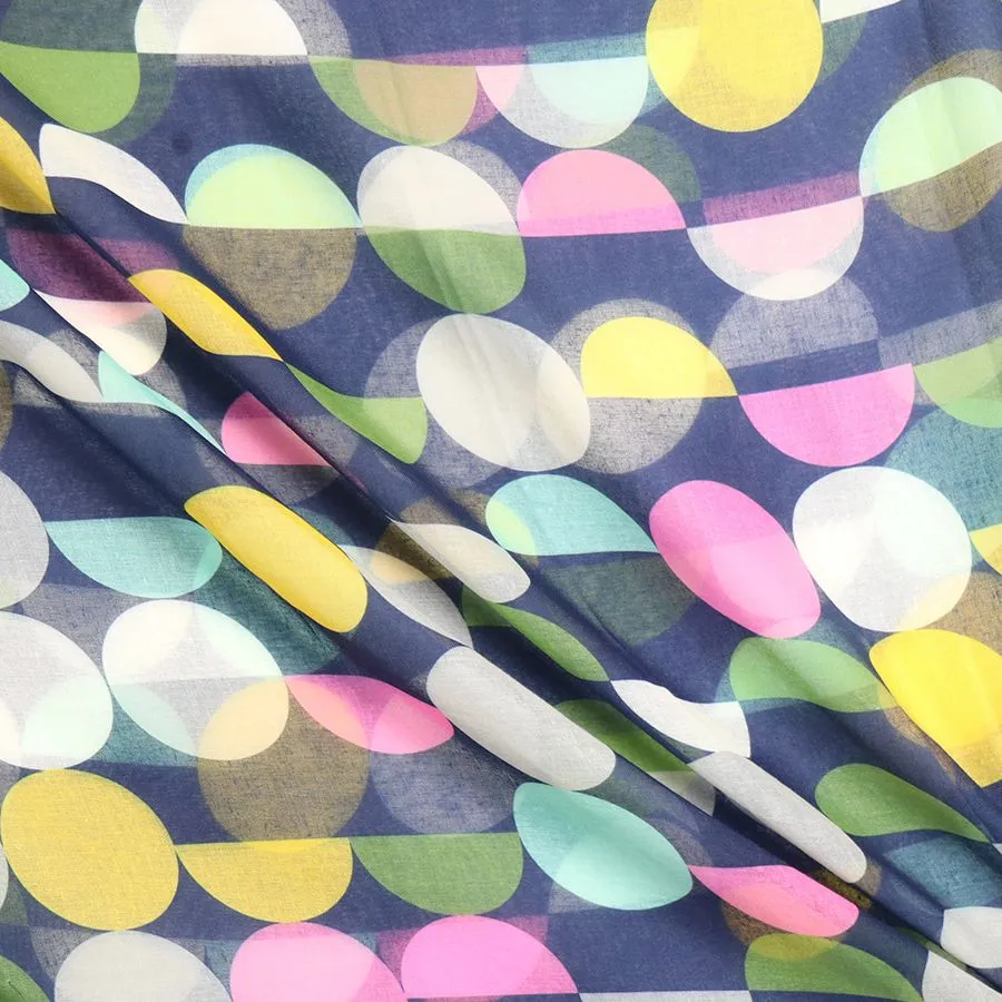 Recycled navy mix geo circle print scar