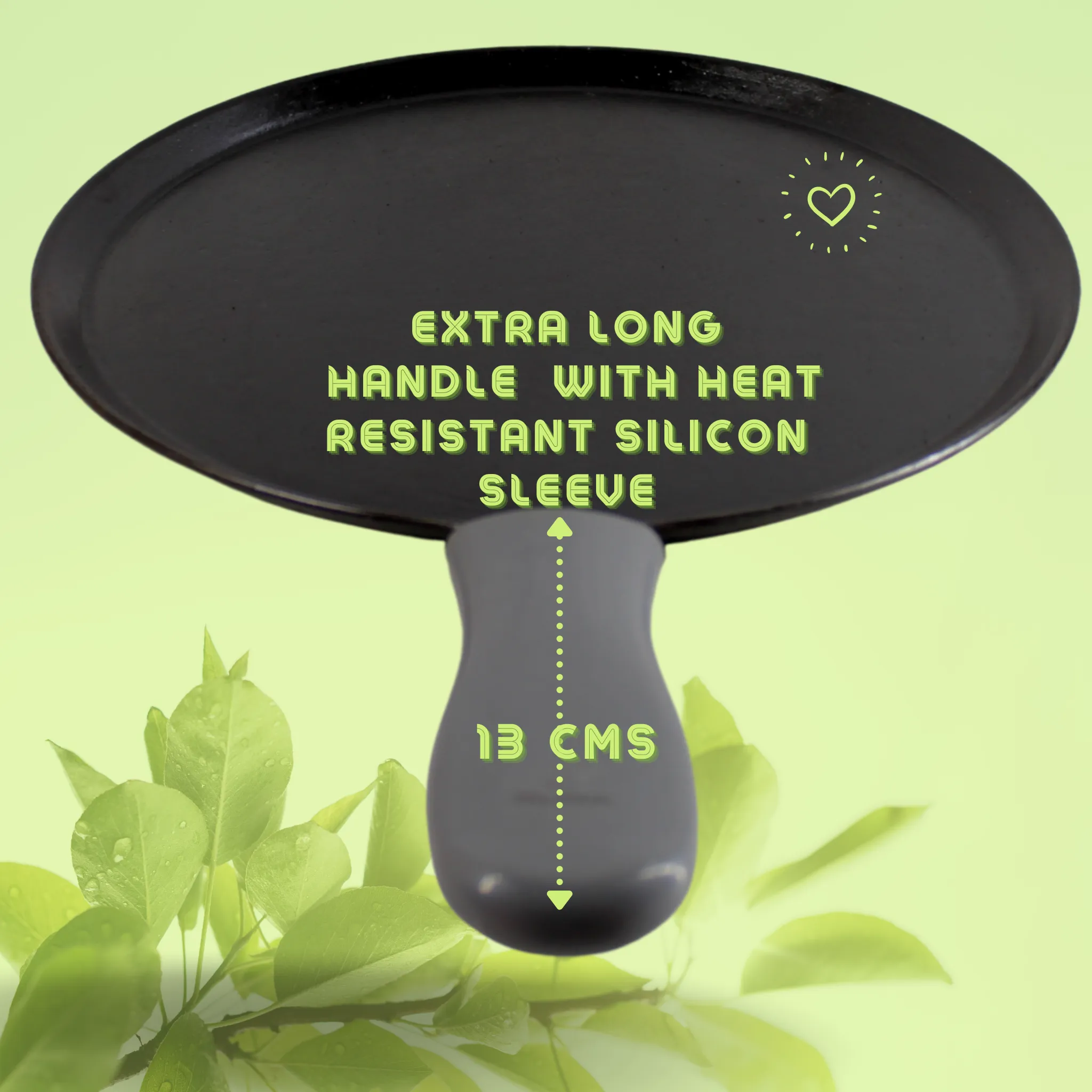 Trilonium Unicorn Triple seasoned Cast Iron Dosa Tawa 29 cms, weighs 2.49 Kgs | Induction Compatible | Free Silicone Sleeve Grip for hot handles and Free Dosa Spatula