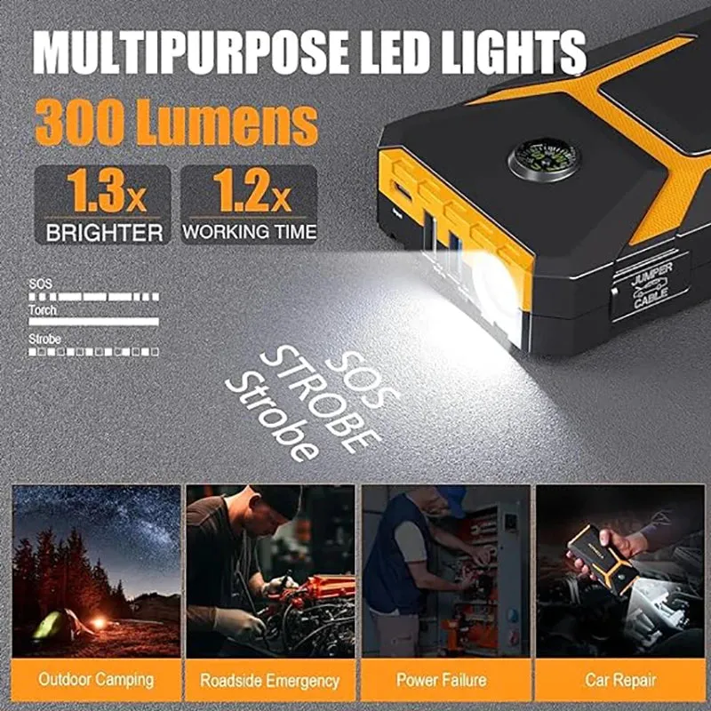 VTOMAN V6 Pro Car Jump Starter Power Bank 2000A Car Battery Charger Auto Emergency Booster Starting Device Jump Starter