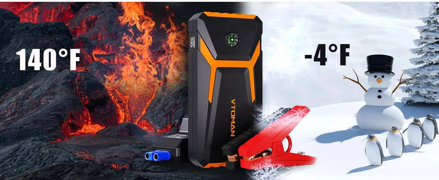 VTOMAN V6 Pro Car Jump Starter Power Bank 2000A Car Battery Charger Auto Emergency Booster Starting Device Jump Starter
